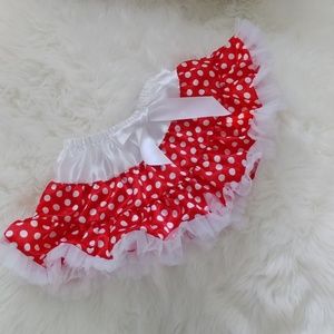 Polka Dot Skirt 2 Layers w/Ruffle Trim